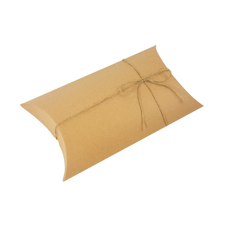 Lote de 250 cajas de regalo tipo berlingot de cartón kraft marrón 20x33x7 cm