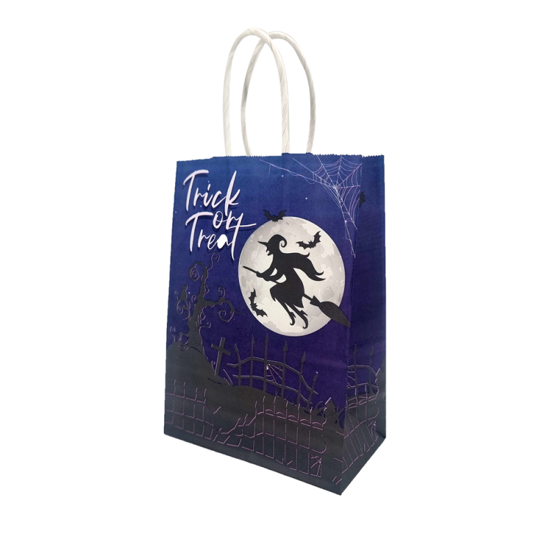 12 bolsas de papel kraft de Halloween 15x8x21 cm - Bruja