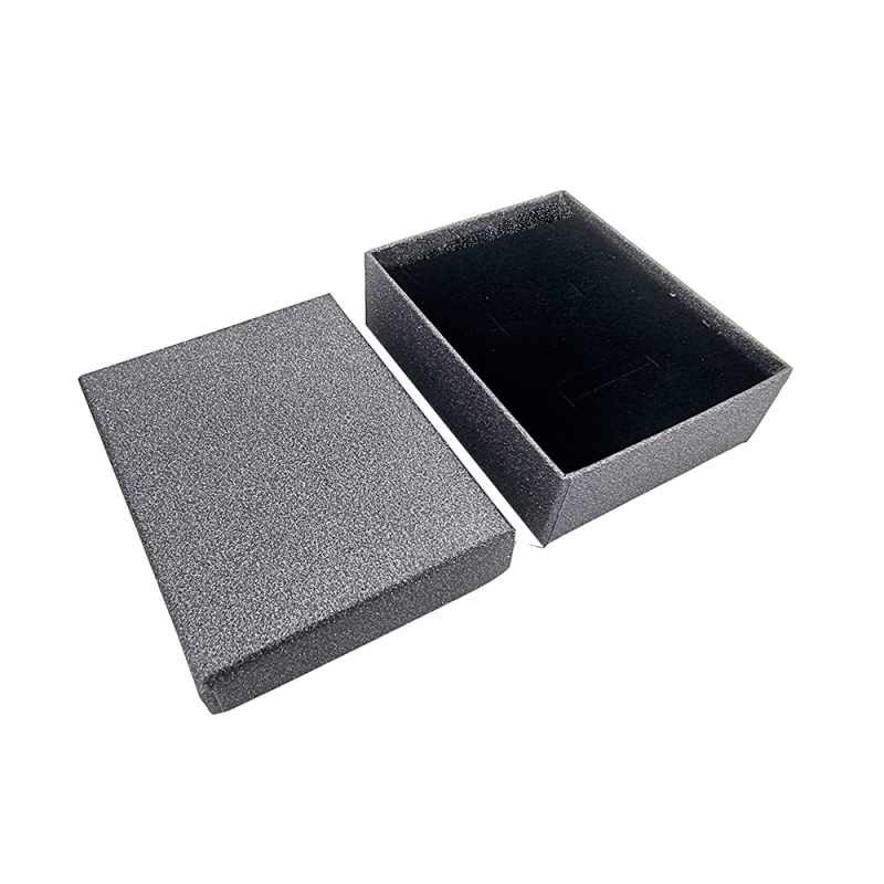12 cajas para joyas para conjuntos con purpurina 7x9 cm - Gris