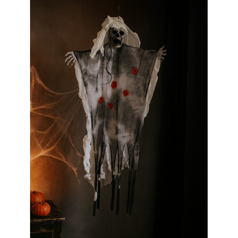 Decoración de Halloween: esqueleto femenino para colgar