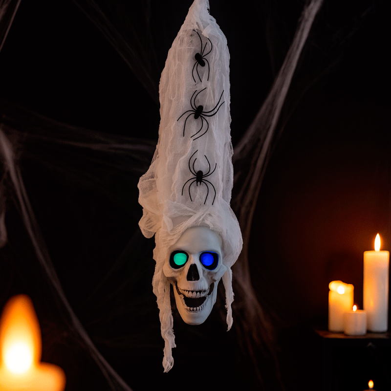 Calavera luminosa de halloween para colgar