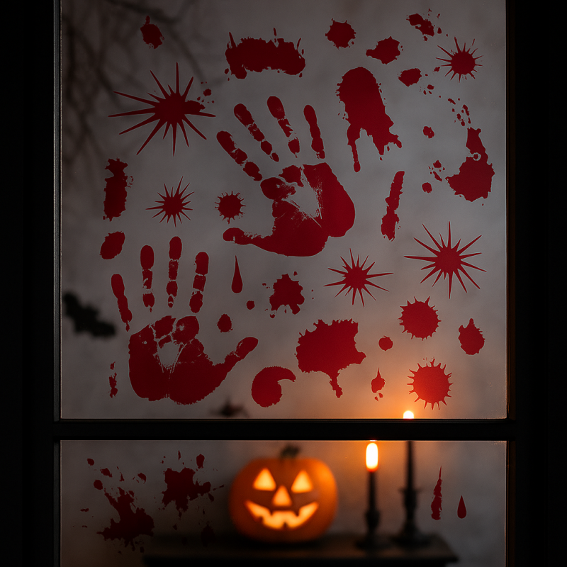 24 decoraciones para ventanas de halloween - Manos
