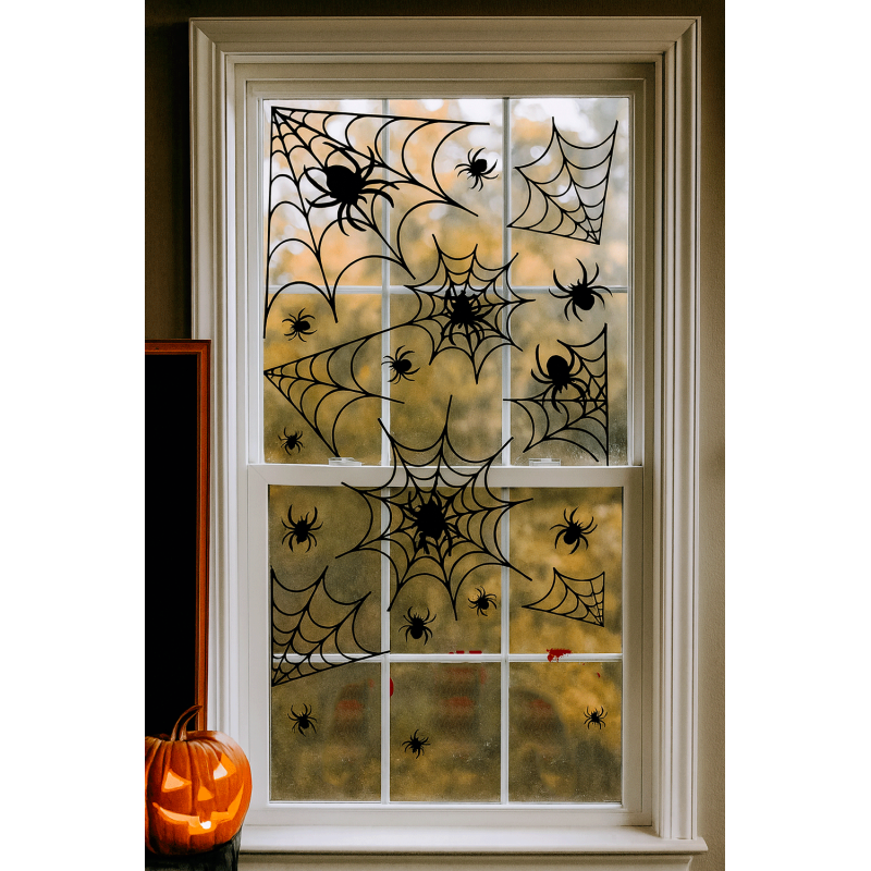 15 decoraciones de ventana de halloween - Araña
