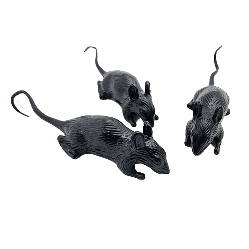 3 ratitas negras para la decoración de vitrinas en halloween