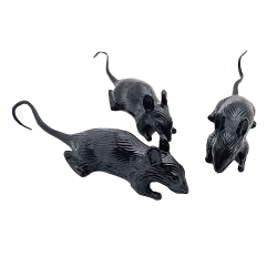 Lote de 3 ratas negras para decoración de Halloween