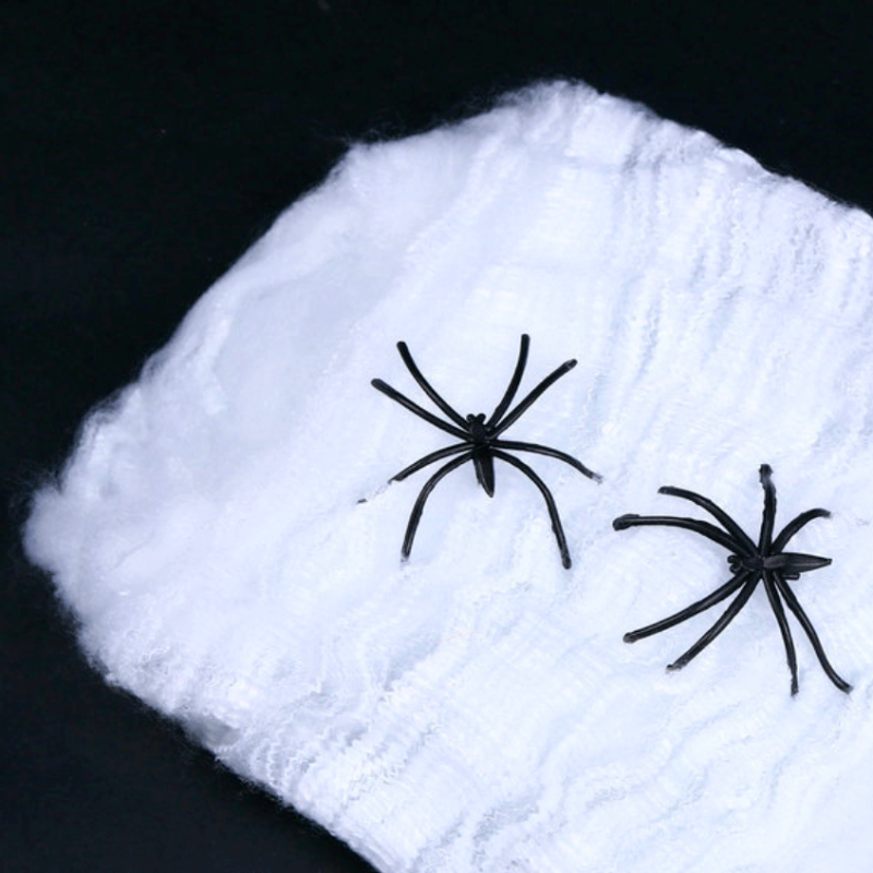 2 telas de araña blancas para decoración de halloween