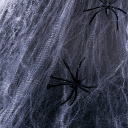 2 telas de araña para decoración de halloween - Blancas