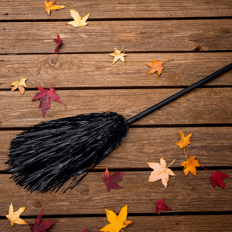 Látigo de decoración con tiras negras brillantes