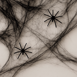 2 telas de araña para decoración de halloween - Negro