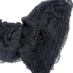 1 cortina de gasa de malla para decoración de puertas de halloween - Negro