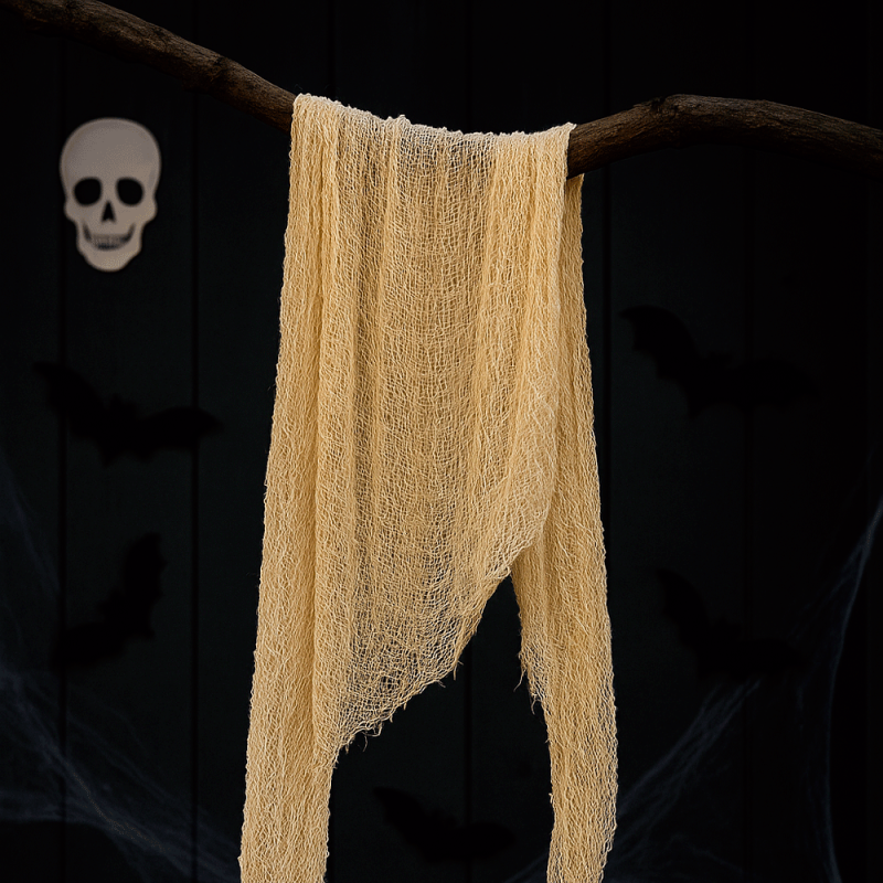 Cortina de gasa de algodón crudo para decoración de puertas de halloween