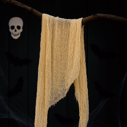 1 cortina de gasa de red para la decoración de puertas de halloween - Crudo