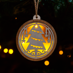 Decoración de navidad luminosa para colgar con forma de árbol