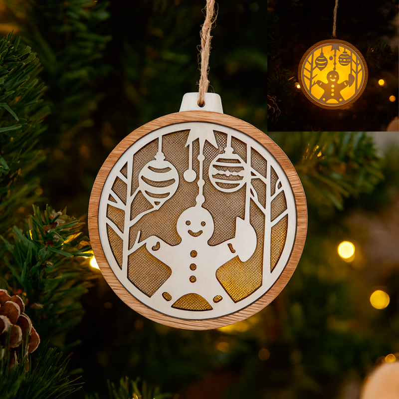 Decoración de navidad luminosa para colgar con forma de muñeco de nieve