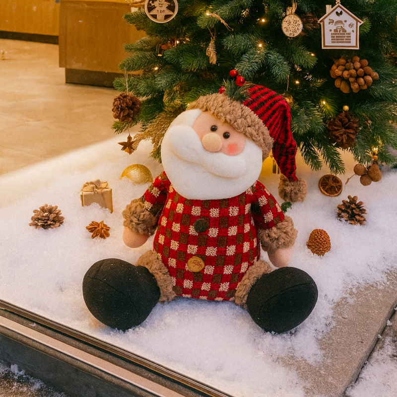 Peluche decorativo grande de Papá Noel rojo