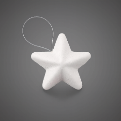 Lote de 6 estrellas blancas con purpurina para colgar en la decoración del árbol de navidad
