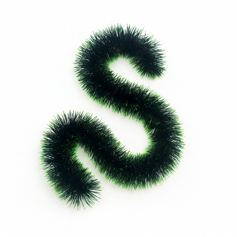 Guirnalda de navidad tipo boa de 14 cm de ancho - Verde pino y verde claro