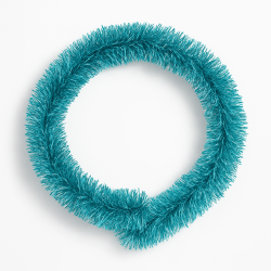 Guirnalda de navidad boa ancha 11 cm - azul escarchado