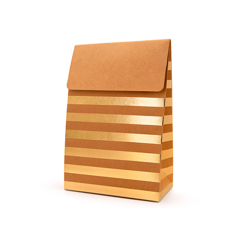 2 cajas de regalo plegables con solapa y estampado de rayas 9,5 x 6,5 x 16 cm