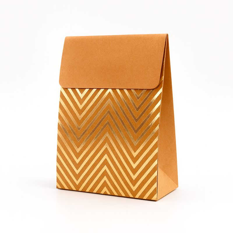 2 cajas de regalo plegables con solapa y estampado de espiga 9,5 x 6,5 x 16 cm
