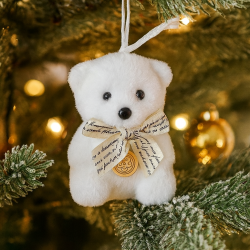 Osito blanco para colgar como decoración del árbol de navidad