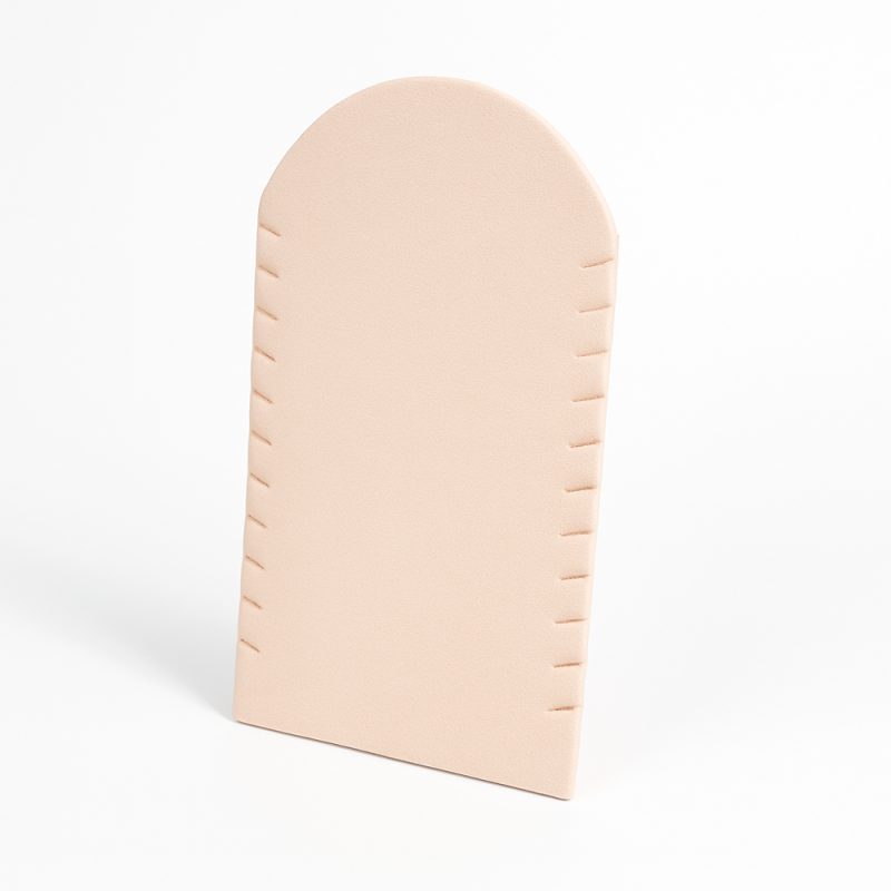 Expositor de collares con 12 ranuras finas - De ante beige
