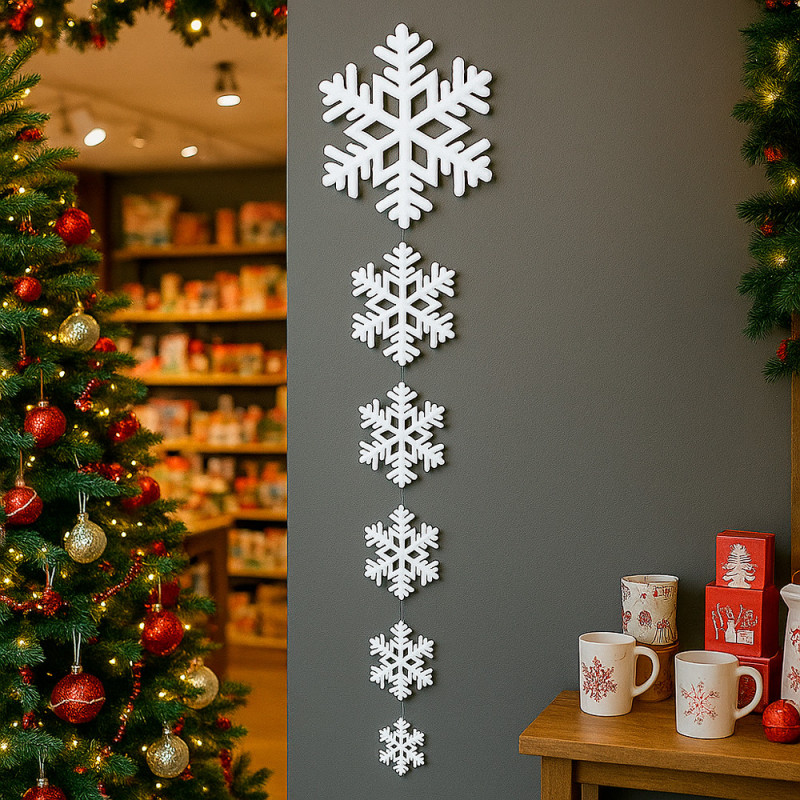 Decoración de navidad: copos de nieve para colgar de 1 m