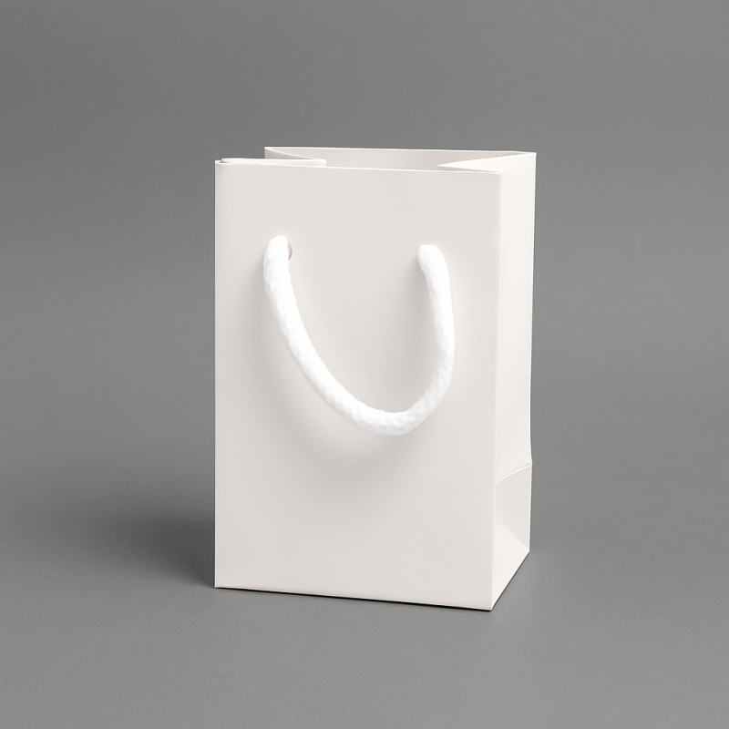 Mini bolsa de regalo de papel laminado blanco 6x5x9 cm - venta por 12