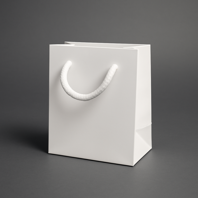 Bolsa de regalo de papel laminado blanco 10 x 6 x 11 cm - venta por 12