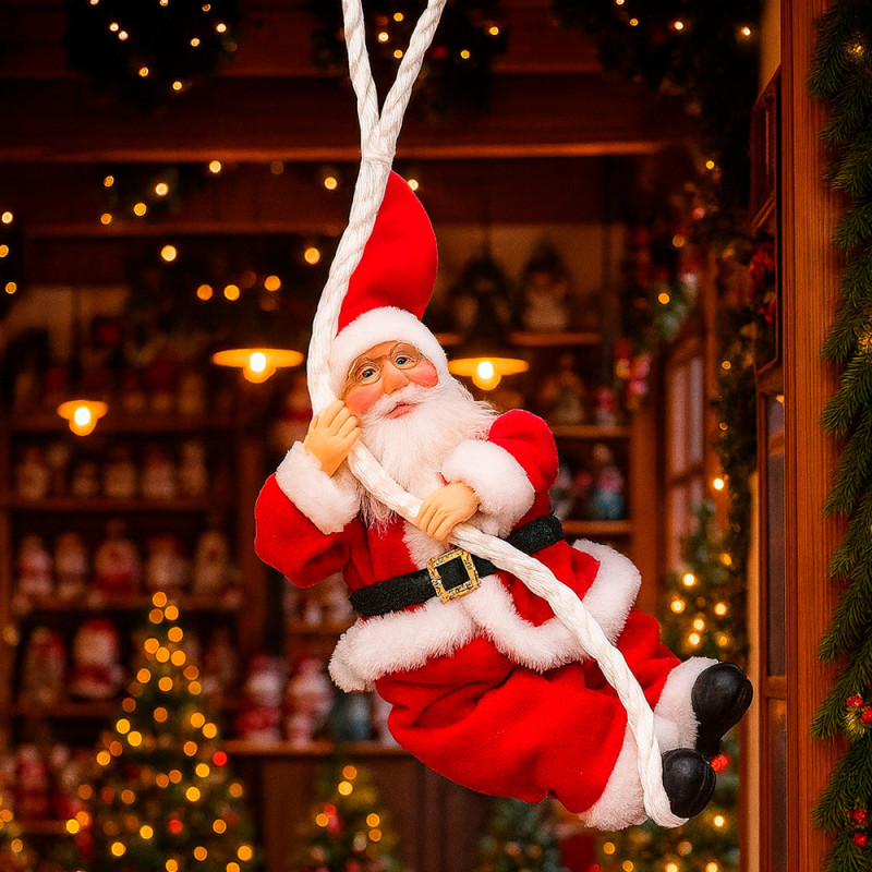 Papá Noel decorativo vintage con su cuerda