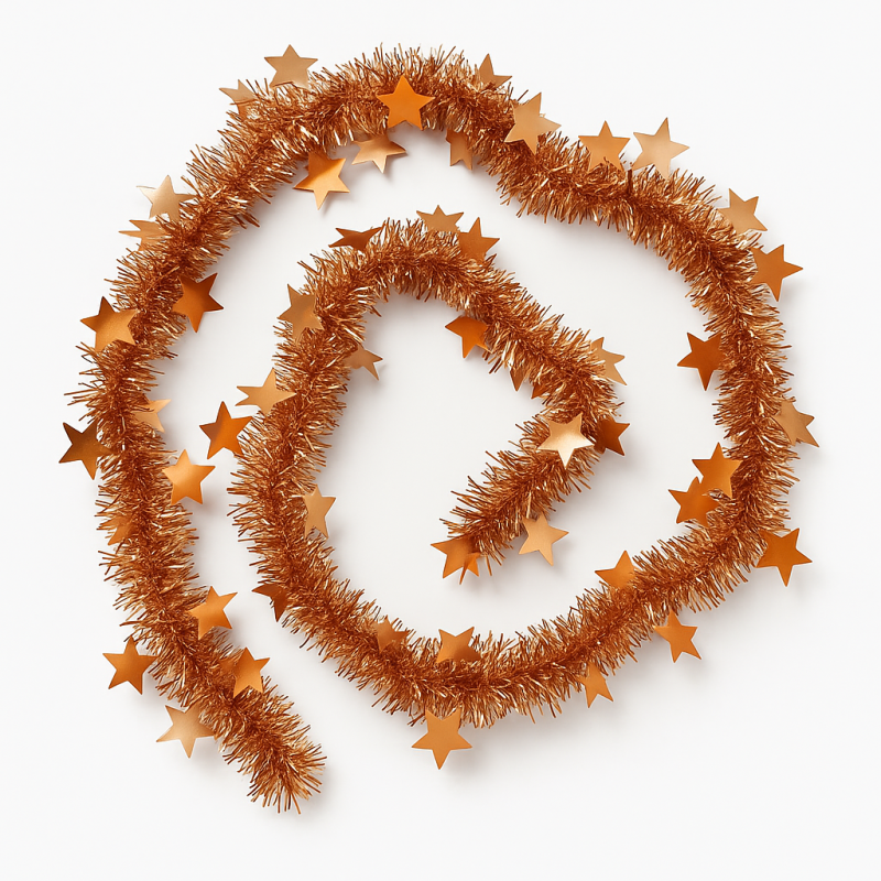 Guirnalda de navidad de estrellas de 5 cm - dorada cobriza