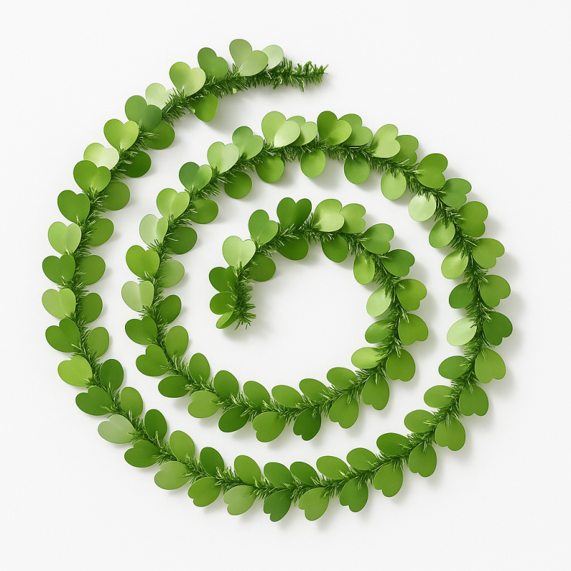 Guirnalda de navidad de corazones de 5 cm - verde almendra
