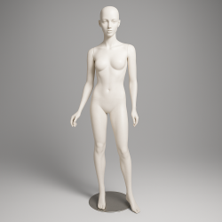 Maniquí de mujer con rostro de resina blanca