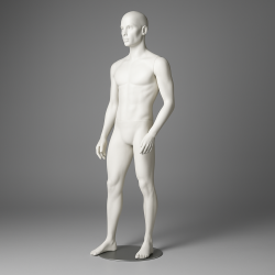 Maniquí de hombre con cara de resina blanca