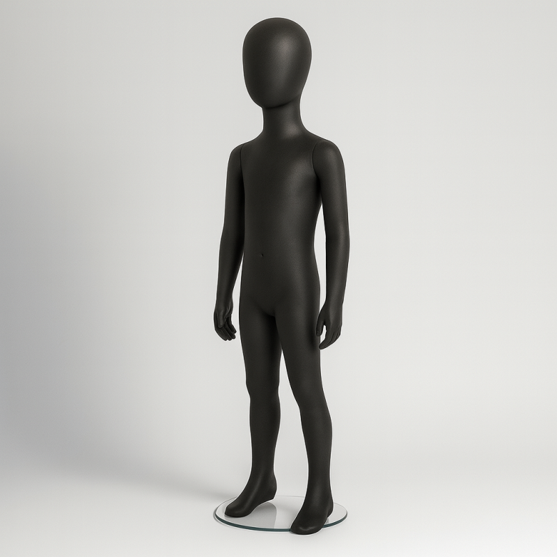 Maniquí infantil de 8-10 años sin rostro de resina negra