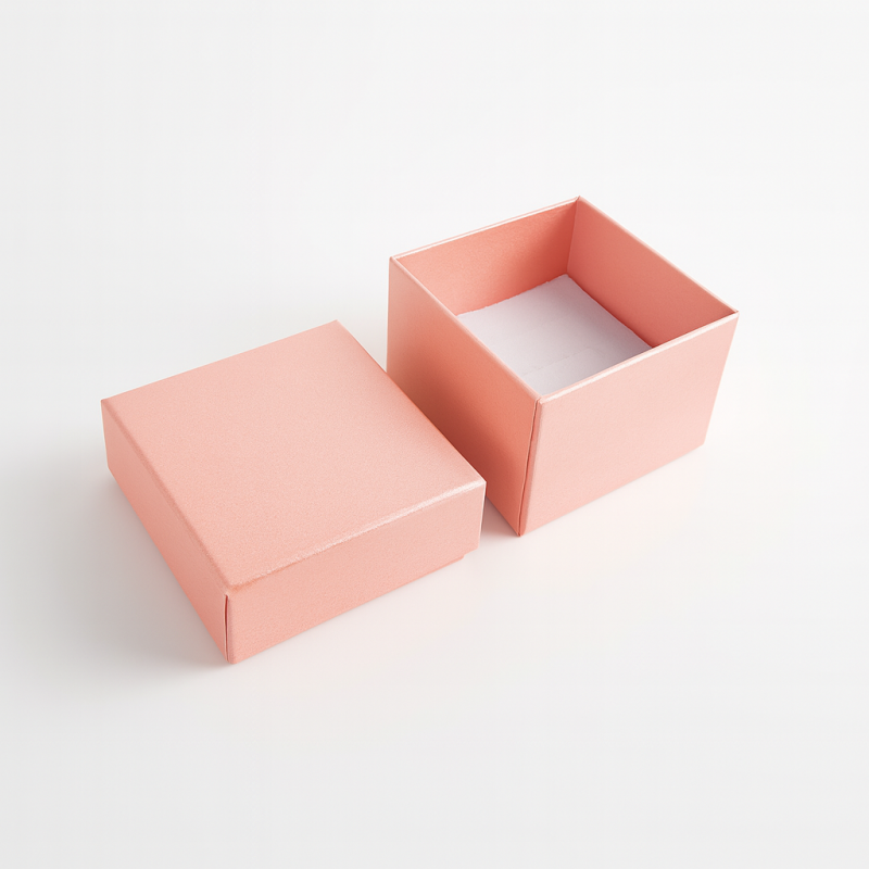 Lote de 120 estuches pequeños para anillos de 5x5 cm - Rosa pálido