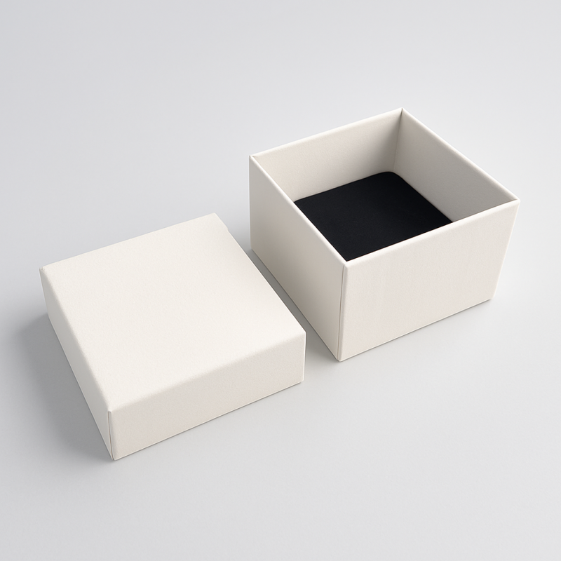 24 estuches pequeños para anillos de 5 x 5 cm - Blanco