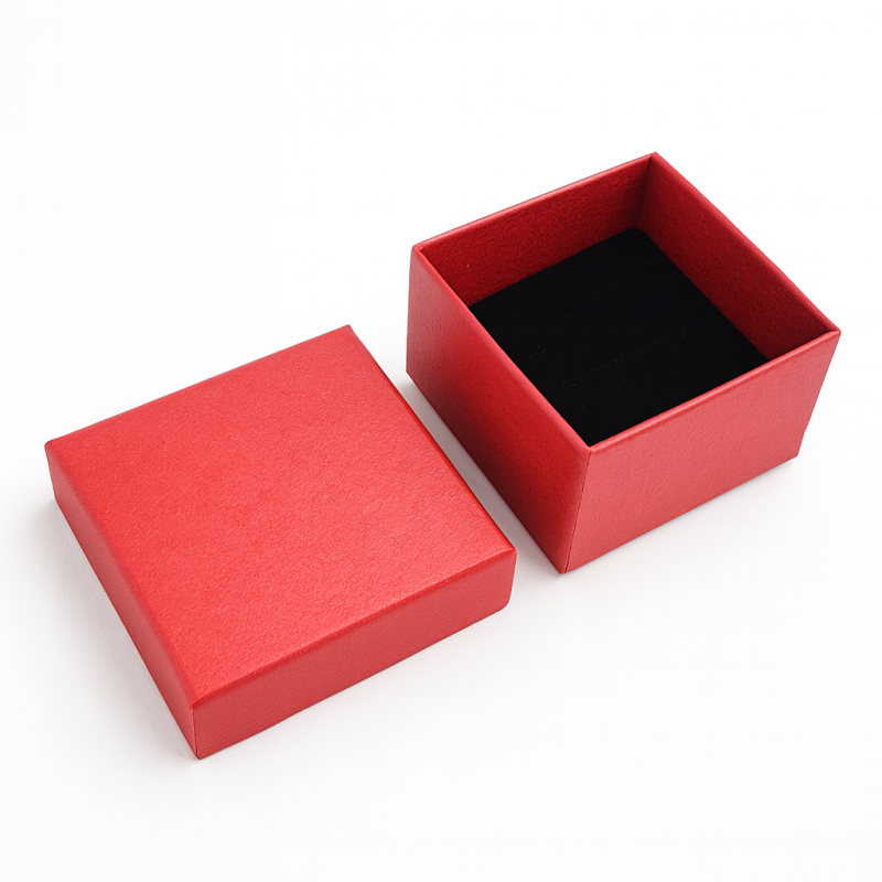 Lote de 120 estuches pequeños para anillos de 5 x 5 cm - Rojo granadina