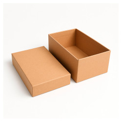 Caja de regalo de cartón kraft marrón natural - 21 x 14 x 8 cm