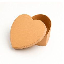 Caja con forma de corazón de cartón kraft marrón - 18,5 x 17 x 7,5 cm