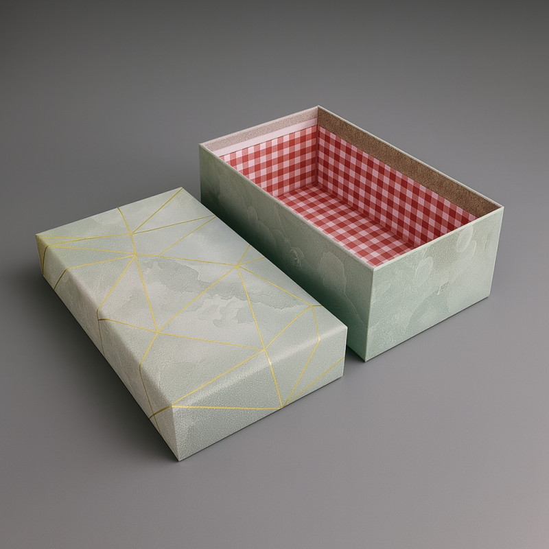 2 cajas de regalo rectangulares verde almendra marmolado 14,5 x 8,5 x 5 cm