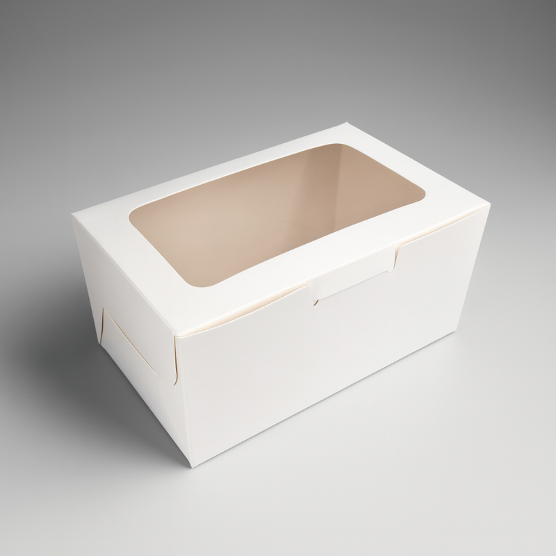 12 cajas con ventana de cartón blanco para montar - 16 x 9 x 7,5 cm