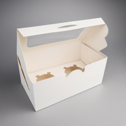 12 cajas blancas con ventana para plegar, para vidrio o velas - 16 x 9 x 7,5 cm