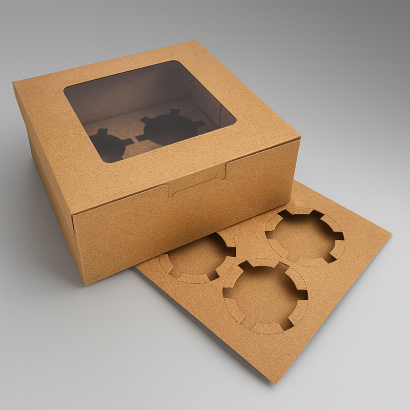 Caja de regalo con ventana de papel kraft para plegar, caja de regalo para velas