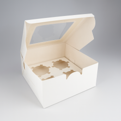 12 cajas cuadradas con ventana de cartón blanco para tarros pequeños o velas - 16x16x7,5 cm