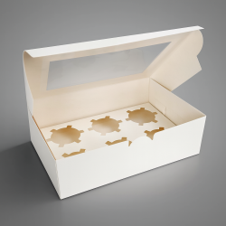 12 cajas con ventana de cartón blanco para vasos pequeños o velas - 24 x 16 x 7,5 cm