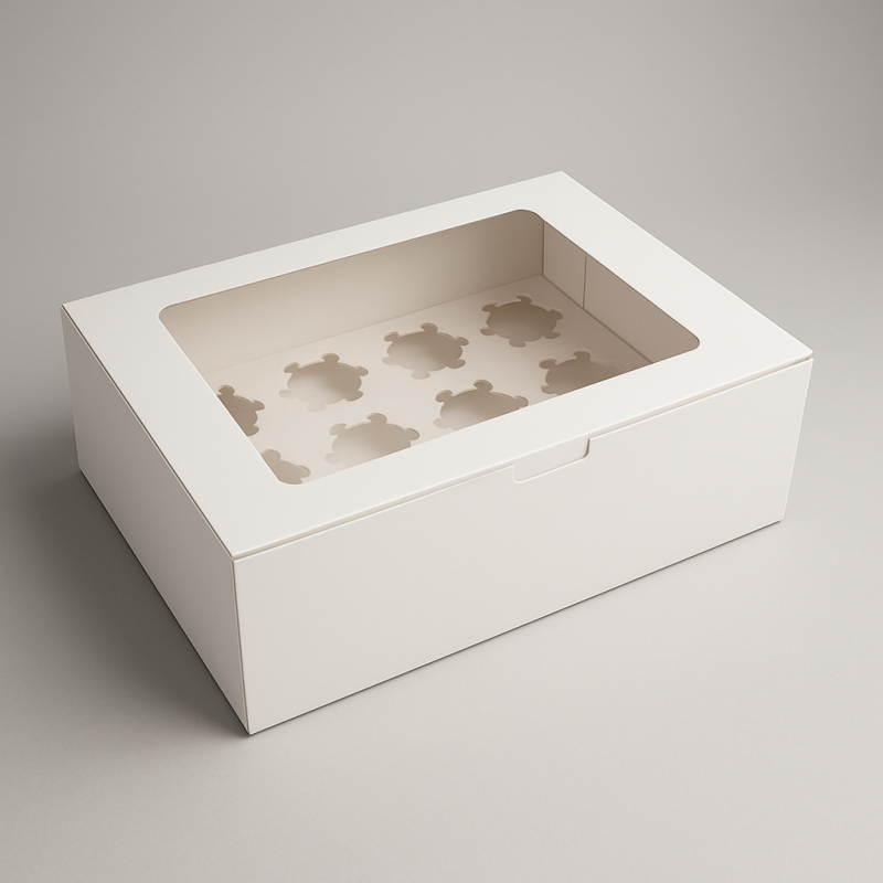 12 cajas grandes con ventana de cartón blanco para vasos o velas - 32x25x9cm