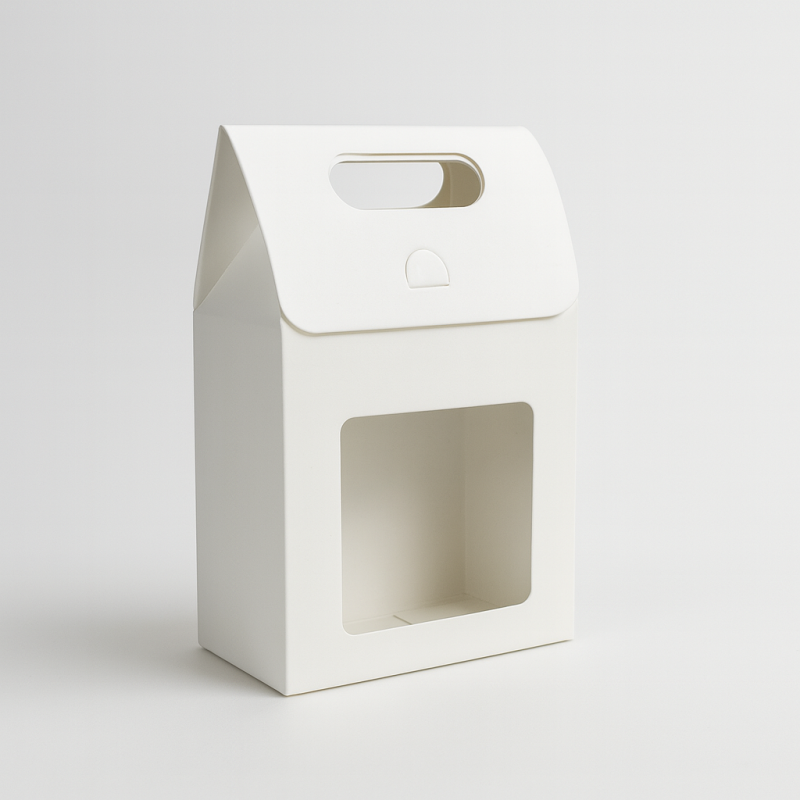 12 pequeñas cajas de regalo blancas con ventana de 10 x 6 x 15 cm