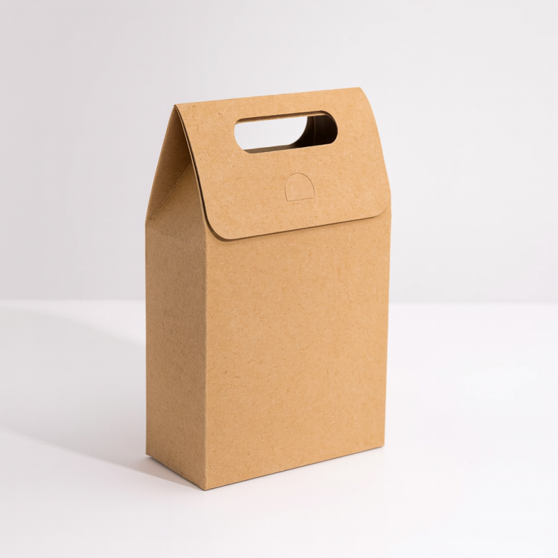 12 bolsitas de regalo plegables de papel kraft marrón natural 13,5 x 8 x 19,5 cm