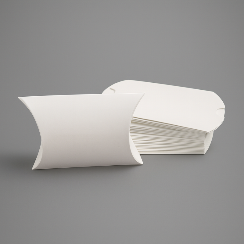 25 mini cajas tipo berlingot de cartón laminado blanco 6,5 x 9 x 2,5 cm